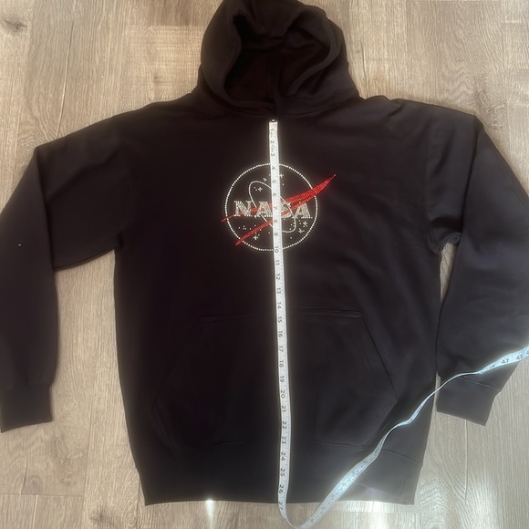 NWT NASA Rhinestone Hoodie Black Hoodie Size: L oversized - Picture 15 of 15